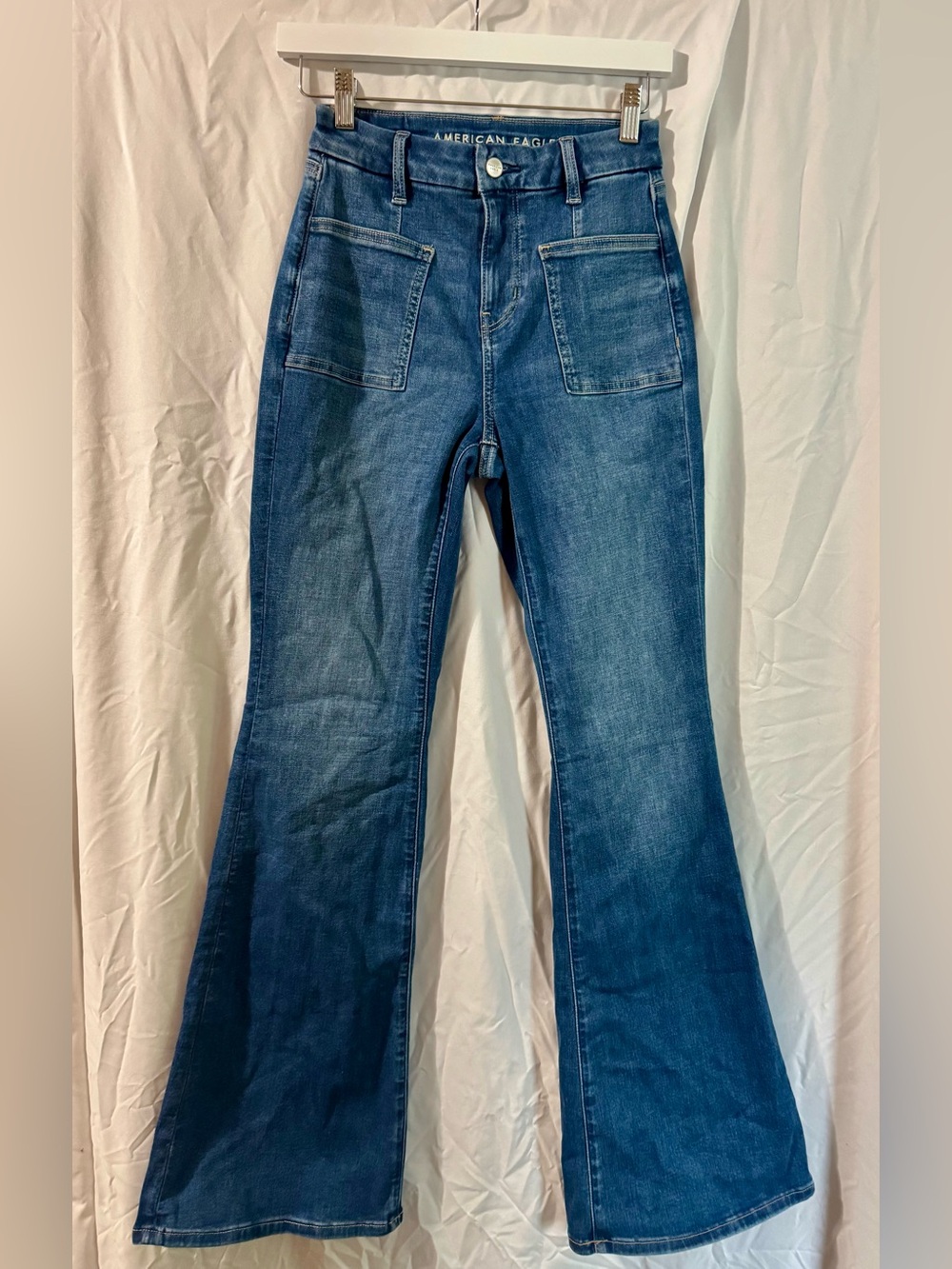 American Eagle Next Level Curvy Super High-Waisted Flare Jeans-Sz 0 Regular